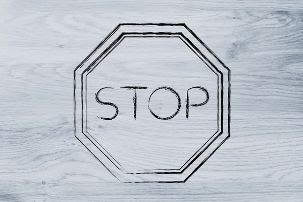 Stop Road Sign Illustrazione — Foto Stock