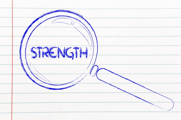 Finding strength, magnifying glass design — Stock Photo, Image