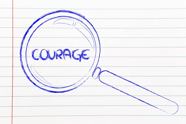 Finding courage, magnifying glass design — Stock Photo, Image