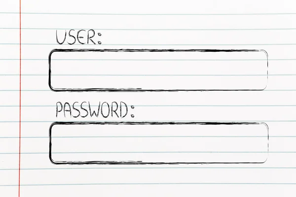 Usuario y contraseña campos vacíos —  Fotos de Stock