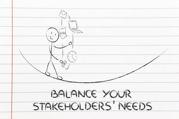 平衡你的利益相关者的需求 — 图库照片