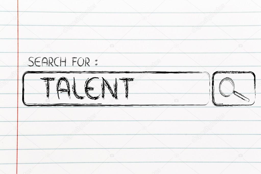 search engine bar, search for talent