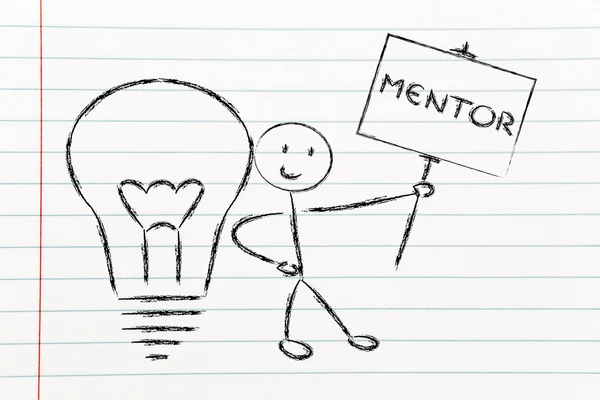 Man med idéer och kunskap: mentor — Stockfoto