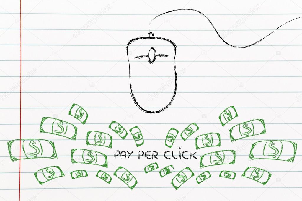 computer mouse: concept of pay per click and click-through rate