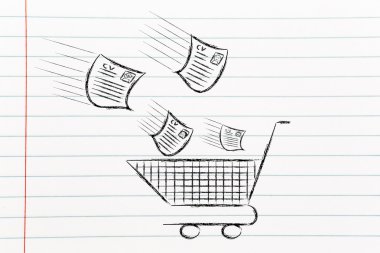 İzcilik, alışveriş için en iyi beceri yetenek hakkında komik tasarım