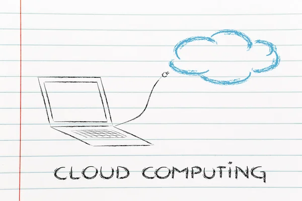 Cloud and sketched plug — Stock Photo, Image