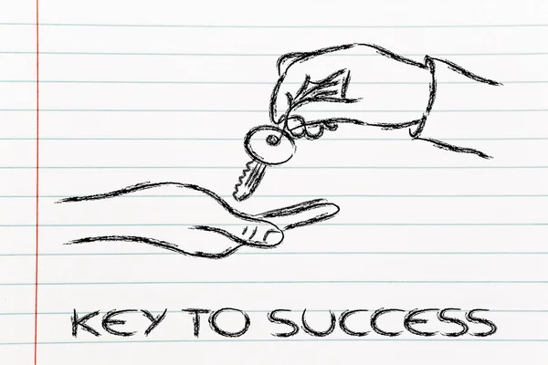Χέρια που δίνει μεταφορά κλειδί για την επιτυχία — Φωτογραφία Αρχείου