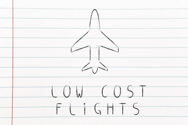 Airplane low cost flights design — Stock Photo, Image