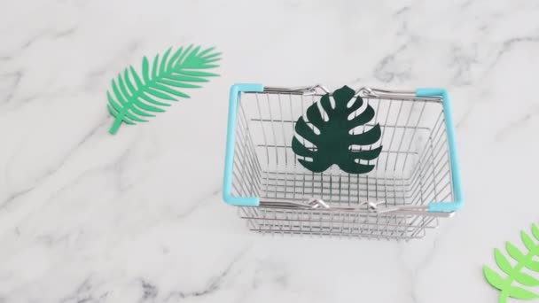 Consciência Ambiental Comportamento Consumidor Imagem Conceitual Metáfora Saco Compras Com — Vídeo de Stock