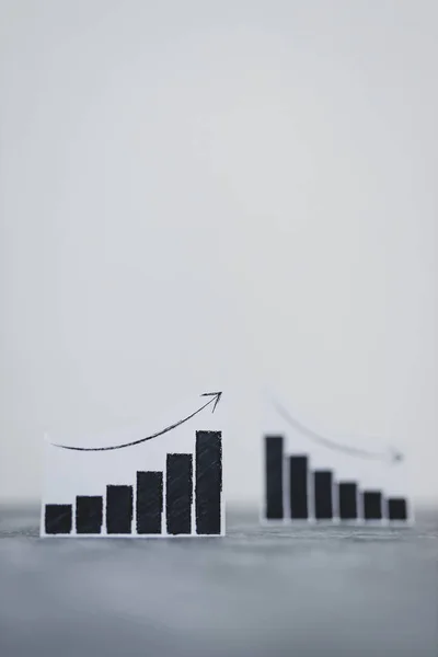 Financial Markets Money Investments Concept Charts Showing Upward Downward Trends — Stock Photo, Image