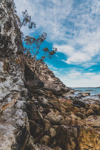 Красивый Пейзаж Тихого Океана Золотой Песок Пляжа Кингстон Южной Тасмании — стоковое фото