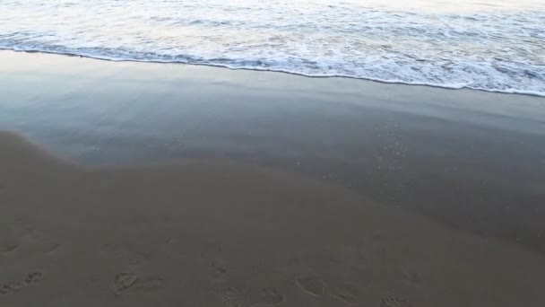 Pastel Tonet Solnedgangen Stillehavet Stranden Tasmania Australia Vinteren Filmet Sakte – stockvideo
