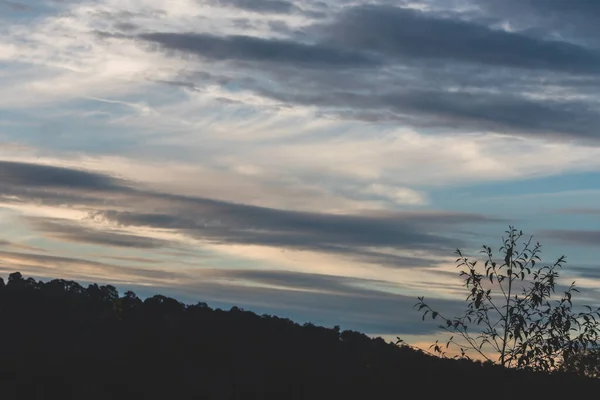 Tazmanya Avustralya Tepelerinde Kış Gökyüzü Boyunca Gelen Giden Bulutlar — Stok fotoğraf