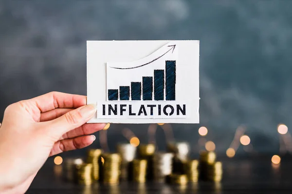 Consumer Prices Increase Inflation Going Conceptual Image Graph Stats Text — Stock Photo, Image