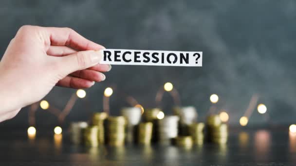 Rezession Und Inflation Nach Dem Konzeptbild Der Covid Pandemie Die — Stockvideo