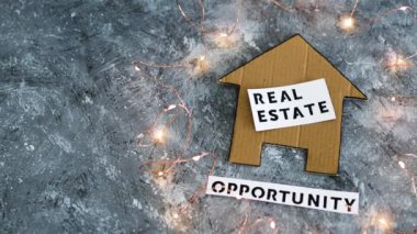 investment options and building wealth conceptual image, real estate house icon with Opportunity text underneath