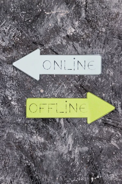 Social Media Lifestyle Business Model Concept Online Offline Alternatives Arrows — Foto Stock