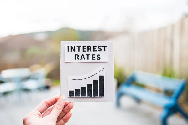 Property Affordabilikty Home Loan Payment Increases Hand Holding Interest Rates — Stock fotografie