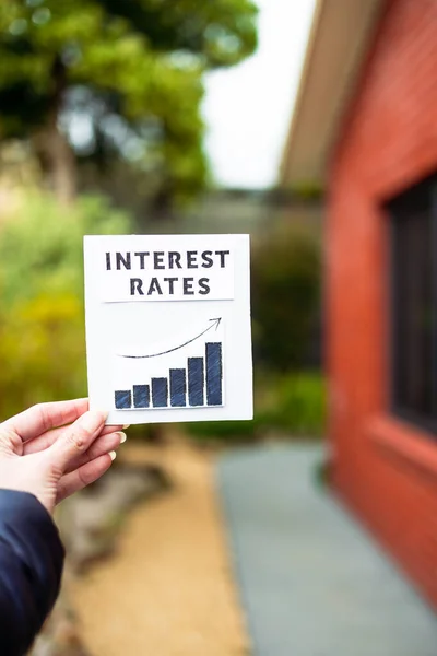 Property Affordabilikty Home Loan Payment Increases Hand Holding Interest Rates — Stock fotografie