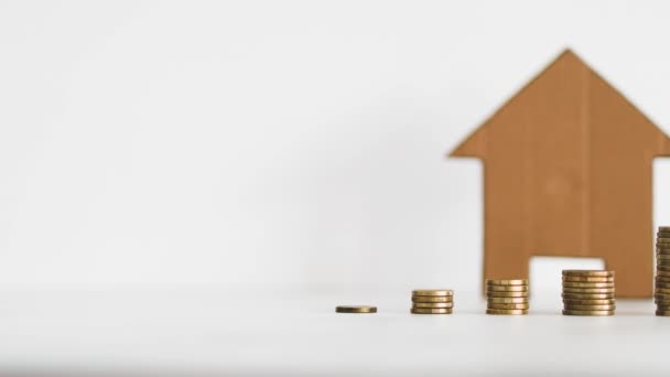 Процентні Ставки Кредитами Ціни Нерухомість Зростають Концептуальний Імідж Зростають Стопки — стокове відео