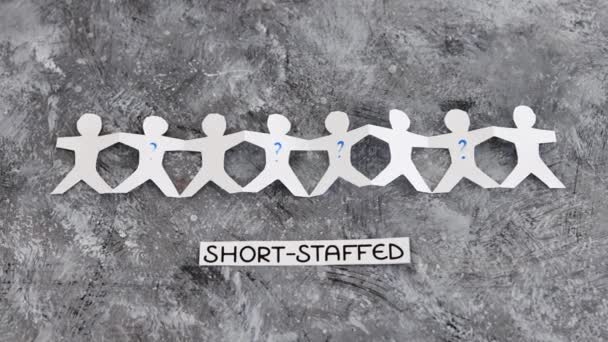 Staff Shortages Business Struggling Pandemic Conceptual Image Paper People Chain — Wideo stockowe