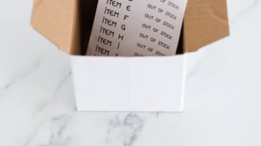 business inventory with every item being out of stock with postage parcel from online shopping, supply chain shortages and delays after the covid-19 global pandemic