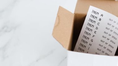 business inventory with every item being out of stock with postage parcel from online shopping, supply chain shortages and delays after the covid-19 global pandemic