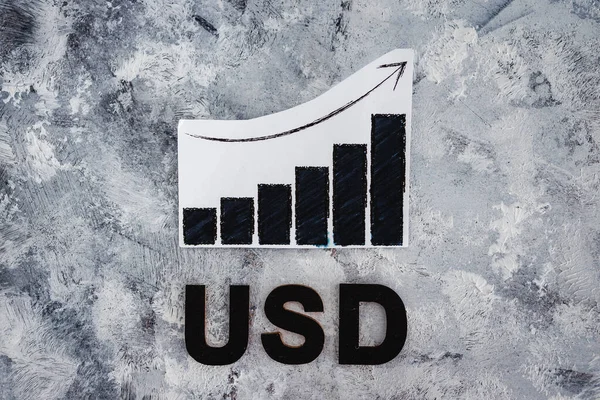 Konzeptionelles Bild Des Wechselkurses Grafik Mit Positivem Wachstum Mit Usd — Stockfoto