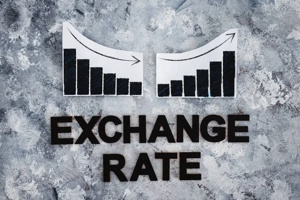 Currency Exchange Rate Conceptual Image Graph Showing Positive Negative Growth — Stock Photo, Image
