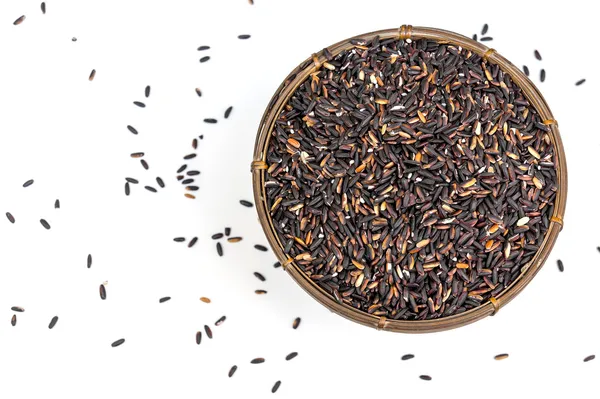 beyaz zemin üzerine Tayland pirinç yasemin berry.