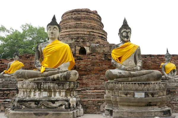 Άγαλμα του Βούδα στην Ayutthaya της Ταϊλάνδης — Φωτογραφία Αρχείου
