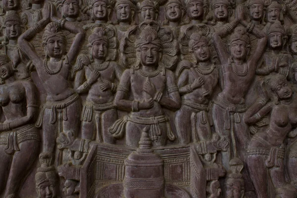 Wall sculpture in Wat Umong — Stock Photo, Image