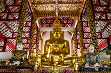 Buda heykelinin wat suandok, chiangmai, Tayland