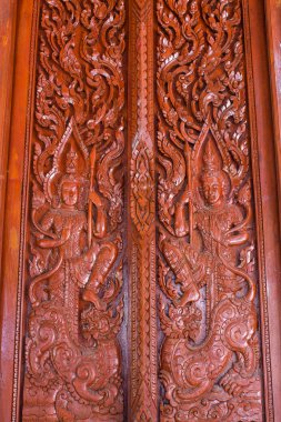 chiangmai, Tayland, Tayland tapınak ahşap kapı süsü