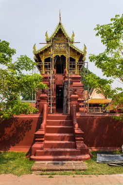 Thai temple construction clipart