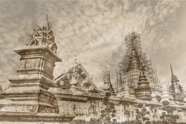 Vintage - Wat Ban Den, Maetang Chiangmai Thai Temple — Stock Photo, Image