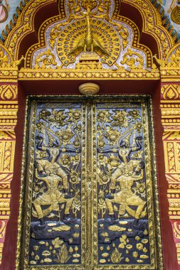chiangmai, Tayland, Tayland tapınak ahşap kapı süsü