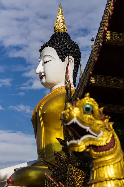 Big buddha bild på gyllene triangeln — Stockfoto