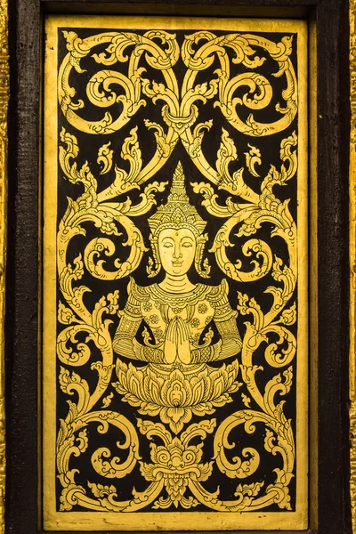 Una ventana en el templo tailandés en Wat Pra That Chomthong vora vihan —  Fotos de Stock