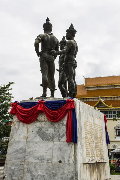 Monumento a los Reyes Magos, Chiang Mai — Foto de Stock