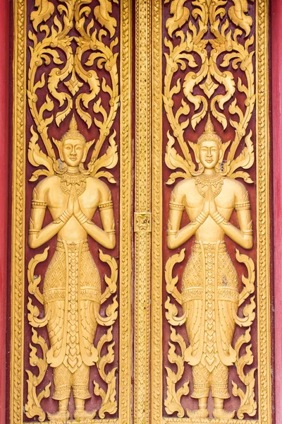 Design belle porte dans le temple thaïlandais — Photo