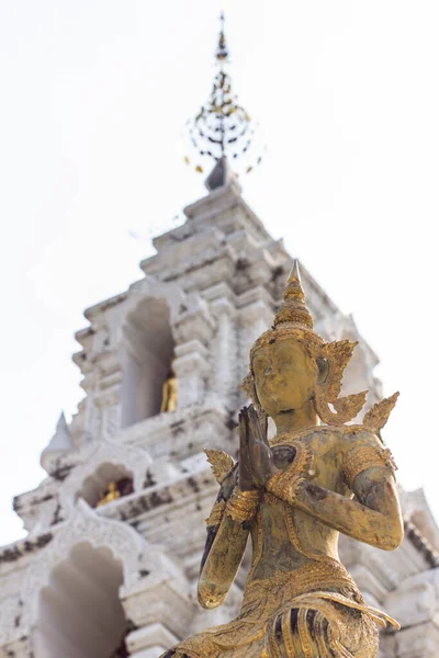 Estátua Anjo Tailandês Wat Banden Chiangmai Tailândia — Fotografia de Stock