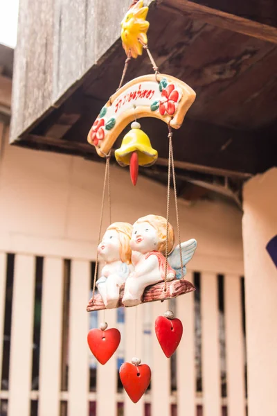 Ceramic Angel Girl Doll Mobile Hanging — Fotografia de Stock