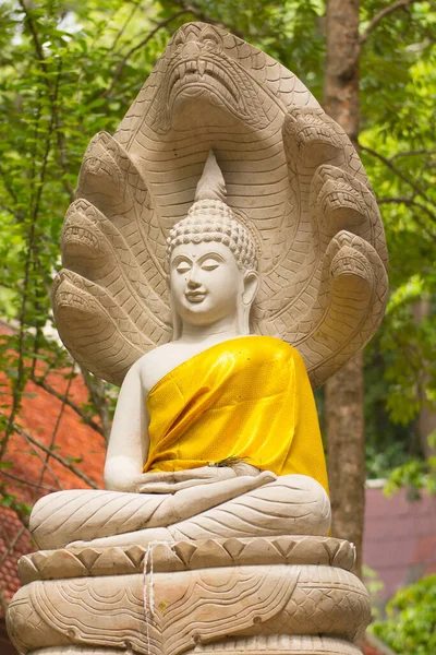 Statue Bouddha Blanche Thaïlandaise — Photo