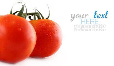 Beyaz arkaplanda izole edilmiş domates