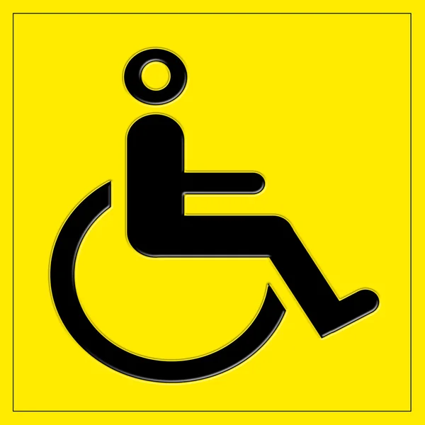 Disabled icon sign, on yellow background — Stock Photo, Image