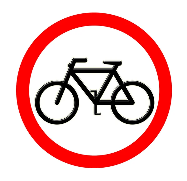 Symbole du panneau de piste cyclable sur fond blanc — Photo