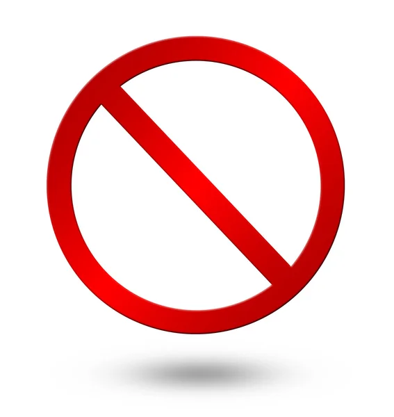 Symbol of No Sign stop isolated on White Background — Stock Photo, Image