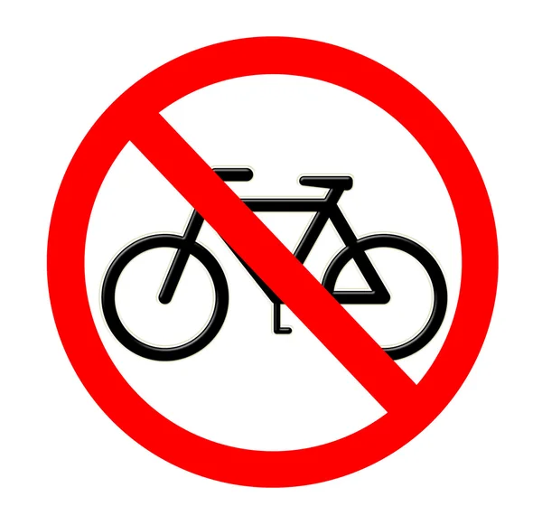 Символ отсутствия велосипедного знака изолирован на белом фоне — стоковое фото