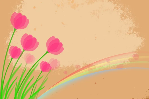 Frühlingsdesign mit Blumen — Stockfoto